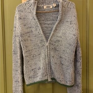 Old Navy Women's Speckled Knit Cardigan in Gray and Green